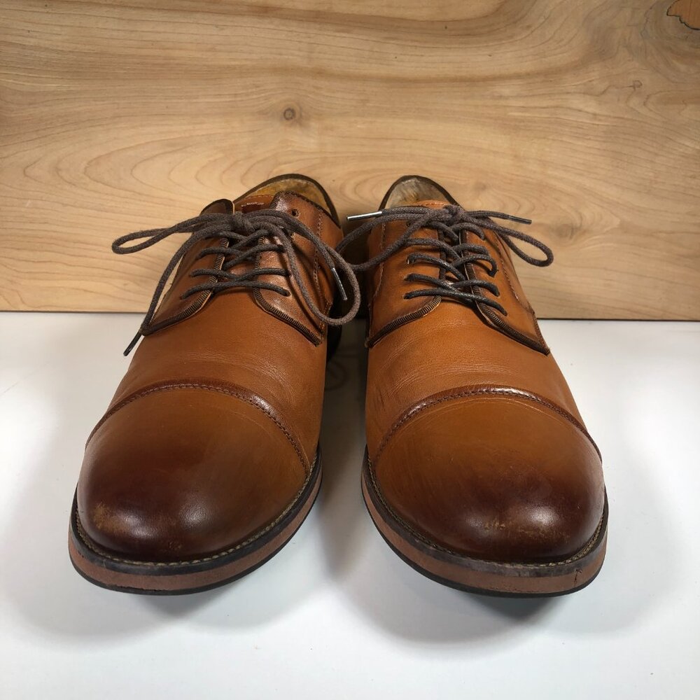 Florsheim Mens 11D Blazer Cap Toe Leather Classic Oxford Dress Shoes 14199-221 - Picture 3 of 9